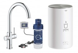 GROHE - Red Dřezová baterie Duo s ohřevem vody a filtrací, zásobník M, chrom (30083001)