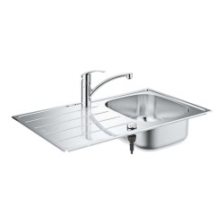 GROHE - Set dřezu K200 a baterie Eurosmart, kartáčovaná nerez/chrom (31565SD1)