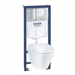 GROHE - Solido Set předstěnové instalace, klozetu a sedátka softclose, tlačítko Skate Cosmopolitan, chrom (39186000)