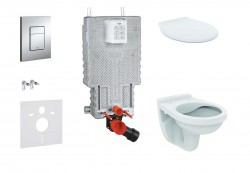 GROHE - Uniset Set předstěnové instalace, klozet Alpha se sedátkem, tlačítko Skate Cosmopolitan, chrom (38643SET-KR)