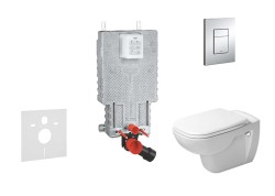 GROHE - Uniset Set předstěnové instalace, klozetu a sedátka D-Code, Rimless, SoftClose, tlačítka Skate Cosmo, chrom (38643SET-KK)