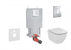 GROHE - Uniset Set předstěnové instalace, klozetu a sedátka Ideal Standard Tesi, tlačítka Skate Cosmopolitan, chrom (38643SET-KF)