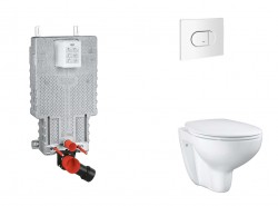 GROHE - Uniset Set předstěnové instalace, klozetu, sedátka SoftClose a tlačítka Arena Cosmopolitan, alpská bílá (SANI15BB3104)