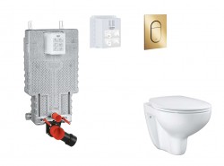 GROHE - Uniset Set předstěnové instalace, klozetu, sedátka SoftClose a tlačítka Arena Cosmopolitan S, Cool Sunrise (SANI15BB4105)