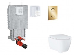 GROHE - Uniset Set předstěnové instalace, klozetu, sedátka SoftClose a tlačítka Arena Cosmopolitan S, Cool Sunrise (SANI15BB4120)
