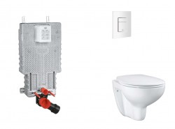 GROHE - Uniset Set předstěnové instalace, klozetu, sedátka SoftClose a tlačítka Skate Cosmopolitan, alpská bílá (SANI15BB3101)