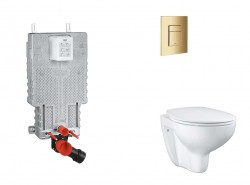 GROHE - Uniset Set předstěnové instalace, klozetu, sedátka SoftClose a tlačítka Skate Cosmopolitan, Cool Sunrise (SANI15BB4102)