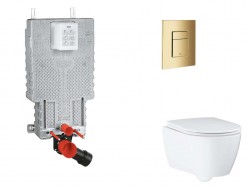 GROHE - Uniset Set předstěnové instalace, klozetu, sedátka SoftClose a tlačítka Skate Cosmopolitan, Cool Sunrise (SANI15BB4117)