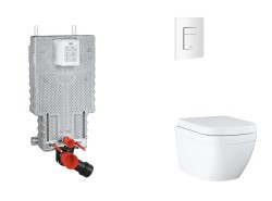 GROHE - Uniset Set předstěnové instalace, klozetu, sedátka SoftClose a tlačítka Skate Cosmopolitan, Triple Vortex, alpská bílá (SANI15BB3105)