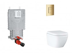 GROHE - Uniset Set předstěnové instalace, klozetu, sedátka SoftClose a tlačítka Skate Cosmopolitan, Triple Vortex, Cool Sunrise (SANI15BB4107)