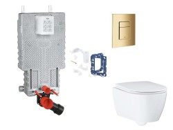 GROHE - Uniset Set předstěnové instalace, klozetu, sedátka SoftClose, tlačítka Skate Cosmopolitan a sady pro vhazování tablet, Cool Sunrise (SANI15BB4131)