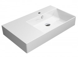 GSI - KUBE X keramické umyvadlo 80x47cm, s odkládací plochou vlevo, bílá ExtraGlaze (9457111)