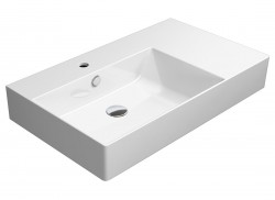 GSI - KUBE X keramické umyvadlo 80x47cm, s odkládací plochou vpravo, bílá ExtraGlaze (9456111)