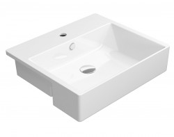 GSI - KUBE X keramické umyvadlo polozápustné 55x47cm, bílá ExtraGlaze (9434111)