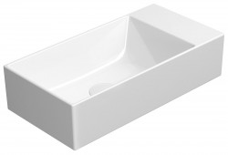 GSI - KUBE X keramické umývátko 50x25cm, bez otvoru, pravé/levé, bílá ExtraGlaze (9486011)