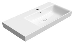 GSI - NUBES keramické umyvadlo 100x50cm, s odkládací plochou vlevo, bílá ExtraGlaze (9628111)