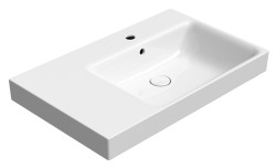 GSI - NUBES keramické umyvadlo 80x50cm, s odkládací plochou vlevo, bílá ExtraGlaze (9630111)