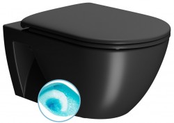 GSI - PURA ECO závěsná WC mísa, Swirlflush, 36x55cm, černá dual-mat (880726)