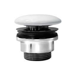 GSI umyvadlová výpust 5/4“, neuzavíratelná, keramická zátka, 5-65, bílá ExtraGlaze (PVC11)