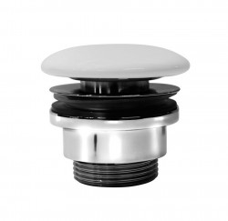 GSI umyvadlová výpust 5/4“, neuzavíratelná, keramická zátka, 5-65, bílá mat (PVC09)