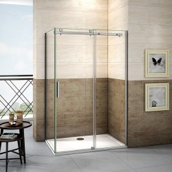 H K - Čtvercový sprchový kout DIAMOND 100x100 cm včetně sprchové vaničky z litého mramoru (SE- DIAMOND100100/SE-THOR-100SQ)
