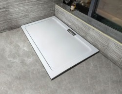 H K - Luna Sprchová vanička z litého mramoru, obdélník, 120x90x3,5 (LUNA12090SET)
