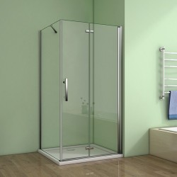H K - Obdélníkový sprchový kout MELODY B8 110x90 cm se zalamovacími dveřmi včetně sprchové vaničky z litého mramoru (SE-MELODYB811090/SE-ROCKY11090)