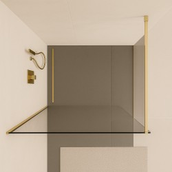 H K - PURE WALL F1 40 Sprchová zástěna WALK IN 40x 200, 8 mm sklo, zlatá (PUREWALLF140/GOLD)