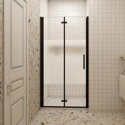 H K - Sprchové dveře MELODY BLACK LINE B8 70 zalamovací, 70–72 × 195  (SE-MBLINEB870SET)