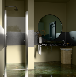 H K - Sprchové dveře PURE D1 90 jednokřídlé 86-91 x 190 čiré sklo (PURED190)