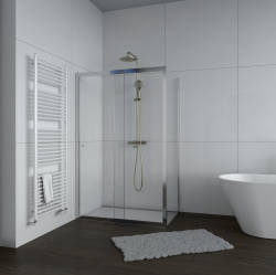 H K - Sprchový kout Flexi 100x80, L/P varianta včetně sprchové vaničky z litého mramoru (SE-FLEXI10080/THOR-10080)