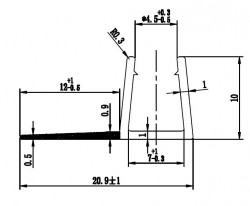 H K - Svislé těsnění pro skla 6mm, délka 1884mm pro série Pure S4 a Flexi D2 (304A)