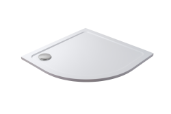 H K - THOR Sprchová vanička z litého mramoru, čtvrtkruh, R550 90x90x3 - levý odpad (SE-THOR-90QL)