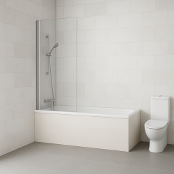 H K - Vanová zástěna PURE V1 65x140 - jednodílná, čiré sklo (PUREV165)