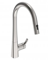 HANSA - Designo Dřezová baterie s výsuvnou sprškou, broušená ocel (5136228380)