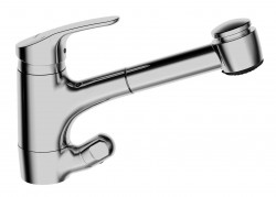 HANSA - Mix Páková dřezová baterie s vytahovací sprškou, chrom (01392183)
