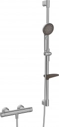 HANSA - Prisma Sprchový set s termostatem, 3 proudy, broušená ocel (4813043180)
