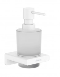 HANSGROHE - AddStoris Dávkovač mýdla s držákem, matné sklo/bílá mat (41745700)