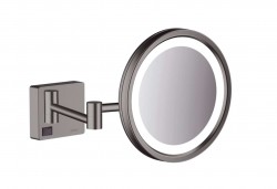 HANSGROHE - AddStoris Kosmetické nástěnné zrcátko s LED osvětlením, kartáčovaný černý chrom (41790340)