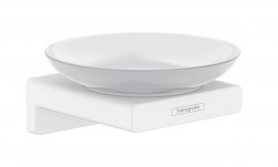 HANSGROHE - AddStoris Mýdlenka s držákem, matné sklo/bílá mat (41746700)