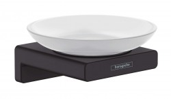 HANSGROHE - AddStoris Mýdlenka s držákem, matné sklo/černá mat (41746670)