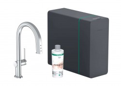 HANSGROHE - Aqittura M91 Dřezová baterie s výsuvnou koncovkou, SodaSystem, sBox, chrom (76836000)