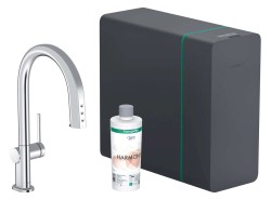 HANSGROHE - Aqittura M91 Dřezová baterie s výsuvnou koncovkou, SodaSystem, sBox lite, chrom (76838000)