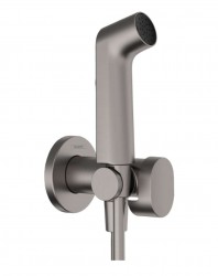 HANSGROHE - Bidetová baterie pod omítku, se sprškou, kartáčovaný černý chrom (29232340)