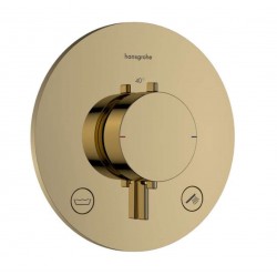 HANSGROHE - Ecostat Comfort S Termostatická baterie pod omítku, pro 2 spotřebiče, leštěný vzhled zlata (33718990)