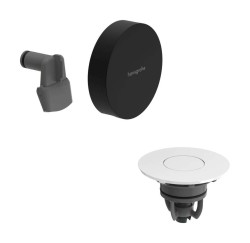 HANSGROHE - Exafill Vrchní sada k vanové odtokové a přepadové soupravě s napouštěním, Push-Open, matná černá/lesklá bílá (58119670)