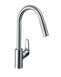 HANSGROHE - Focus M41 Dřezová baterie M4116-H240 s výsuvnou sprškou, sBOX, chrom (73880000)