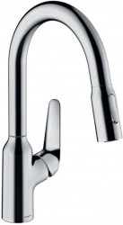 HANSGROHE - Focus M42 Dřezová baterie M4216-H180 s výsuvnou sprškou, sBOX, chrom (71821000)