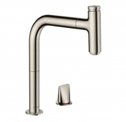 HANSGROHE - M71 Dřezová baterie M7119-H200 s výsuvnou sprškou, 2-otvorová instalace, sBOX, vzhled nerezu (73804800)
