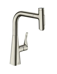 HANSGROHE - M71 Dřezová baterie Metris Select s výsuvnou sprškou, vzhled nerezu (73822800)